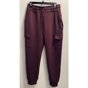 32 Degrees Heat Women's Joggers Small Burgandy Drawstring Pockets Soft Lined